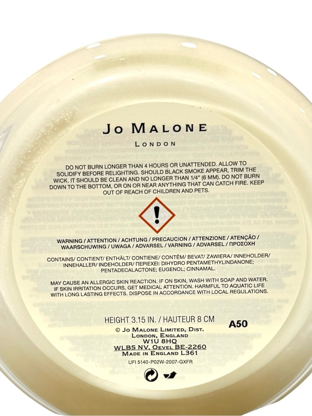 Jo Malone Cream & Silver Pomegranate Noir Scented Candle - Picture 6 of 6